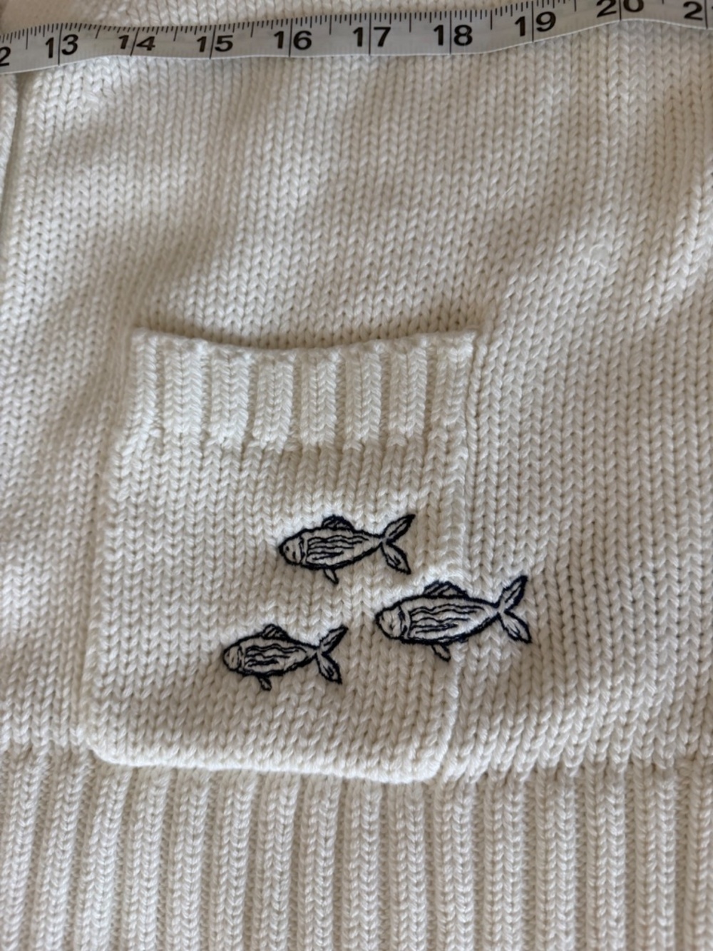 J. Crew Heritage Cotton Cardigan-Nautical Embroidery NWT - Picture 5 of 8